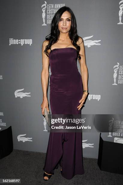 Actress Famke Janssen attends the 15th annual Costume Designers Guild Awards at The Beverly Hilton Hotel on February 19, 2013 in Beverly Hills,...