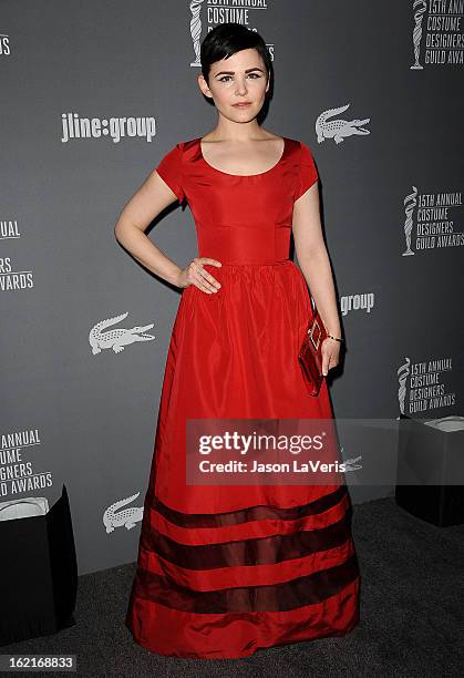 Actress Ginnifer Goodwin attends the 15th annual Costume Designers Guild Awards at The Beverly Hilton Hotel on February 19, 2013 in Beverly Hills,...