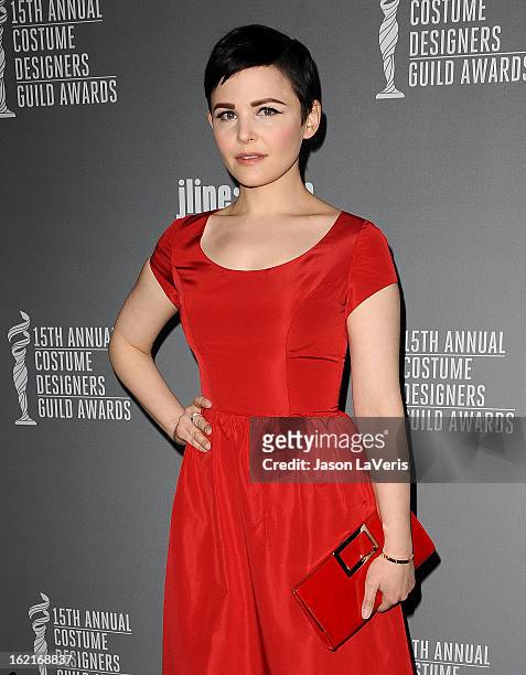 Actress Ginnifer Goodwin attends the 15th annual Costume Designers Guild Awards at The Beverly Hilton Hotel on February 19, 2013 in Beverly Hills,...