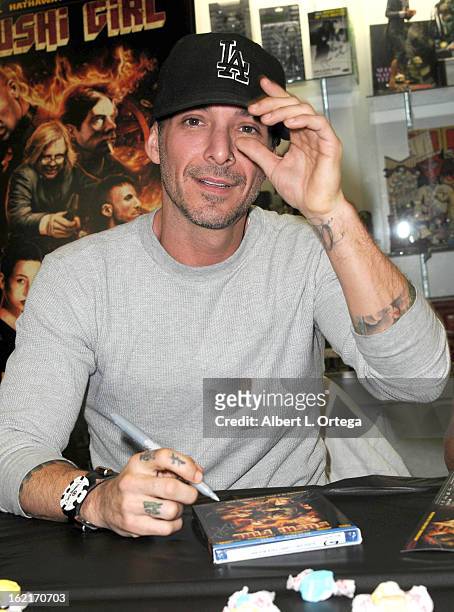 Actor Noah Hathaway participates in the Blu-ray And DVD Release Party For Magnolia Home Entertainment's "Sushi Girl" held at Dark Delicacies...