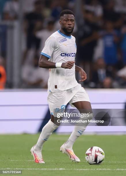 Chancel Mbemba Mangulu of Olympique De Marseille during the UEFA Champions League Third Qualifying Round 2nd Leg match between Olympique de Marseille...