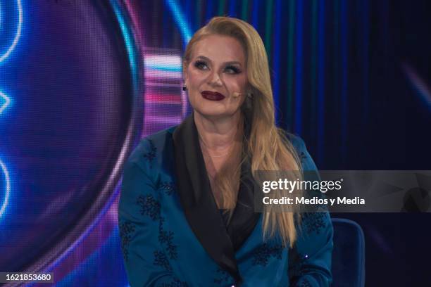 Erika Buenfil attends during the Veo Cómo Cantas Tv show Presentation at Televisa San Angel on August 17, 2023 in Mexico City, Mexico.