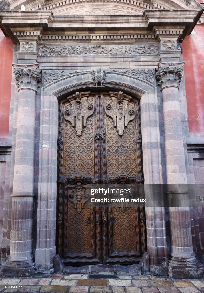 Ornamental door in a colonial town.