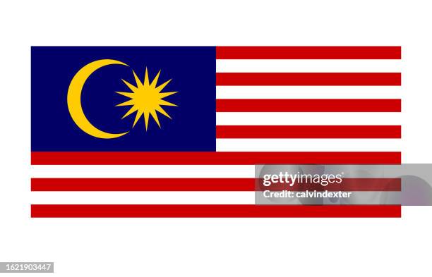 ilustrações de stock, clip art, desenhos animados e ícones de flag of malaysia - bandeira da malásia