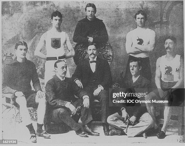 Members of the American delegation between events during the 1896 Olympic Games in Athens, Greece. \ Mandatory Credit: IOC/Olympic Museum /Allsport
