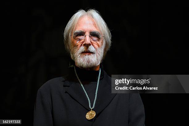 Director Michael Haneke recives "Circulo de Bellas Artes" Golden Medal at Circulo de Bellas Artes cultural center on February 20, 2013 in Madrid,...