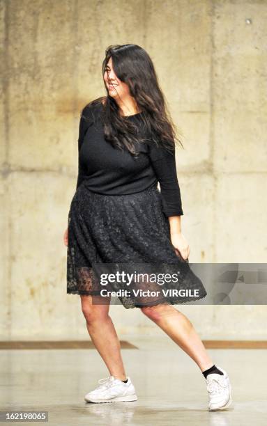 Simone Rocha walks the runway at the Simone Rocha Ready to Wear Fall/Winter 2013-2014 show during London Fashion Week Fall/Winter 2013/14 at TopShop...