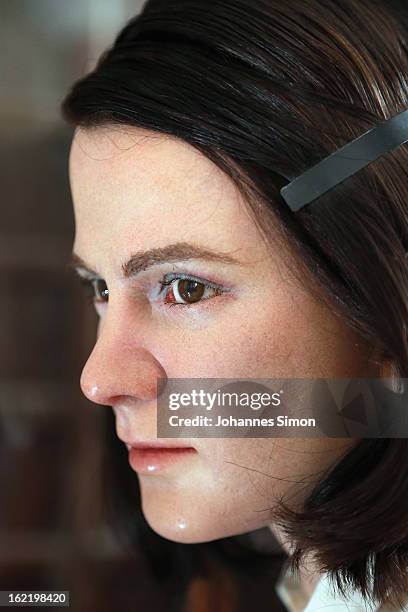 Madame Tussauds wax effigy of Sophie Scholl, one of the most famous members of the German World War II anti-Nazi resistance movement, The White Rose...