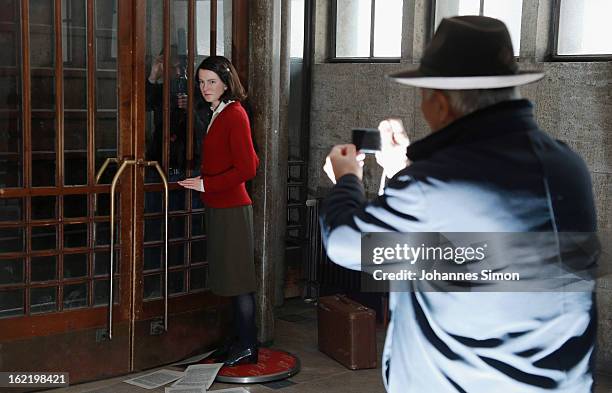 Japanese tourist takes pictures of a Madame Tussauds wax effigy of Sophie Scholl, one of the most famous members of the German World War II anti-Nazi...