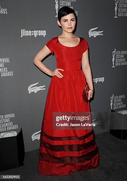 Actress Ginnifer Goodwin attends the 15th annual Costume Designers Guild Awards at The Beverly Hilton Hotel on February 19, 2013 in Beverly Hills,...