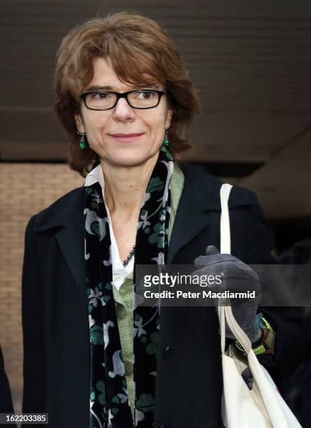 Vicky Pryce, ex-wife of Chris Huhne, leaves Southwark Crown Court on February 20, 2013 in London, England. Former Cabinet member Chris Huhne has...