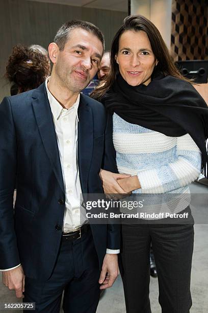 Aurelie Filipetti, French Culture Minister and prize laureate, reporter Philippe Lancon, attend the prize winning ceremony for the 'Prix Jean-Luc...