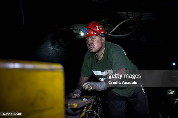 Miner works in the CSM mine, the last mine in the Czech Republic where hard coal is still mined in Stonava , Czech Republic on August 16, 2023....