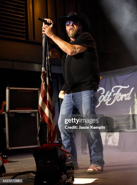 Colt Ford performs at Skydeck at Assembly Food Hall on August 17, 2023 in Nashville, Tennessee.