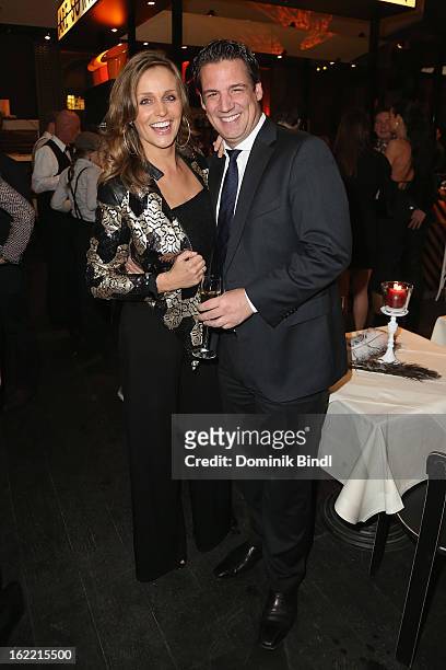 Sandra Maria Gronewald and Klaus Gronewald attend the Lazy Moon Dinner Club opening party on February 20, 2013 in Munich, Germany.