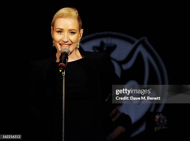 Iggy Azalea performs at the Universal Music Brits Party hosted by Bacardi at the Soho House pop-up on February 20, 2013 in London, England.