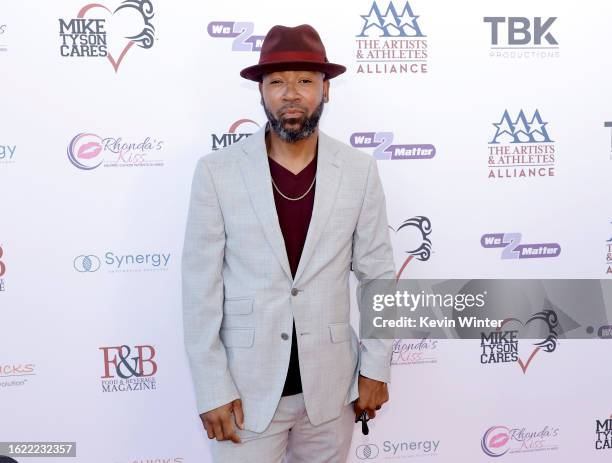 Columbus Short arrives at the Mike Tyson Cares and We2Matter's 100 Women Matter Celebrity Fundraiser Gala on August 17, 2023 in Beverly Hills,...