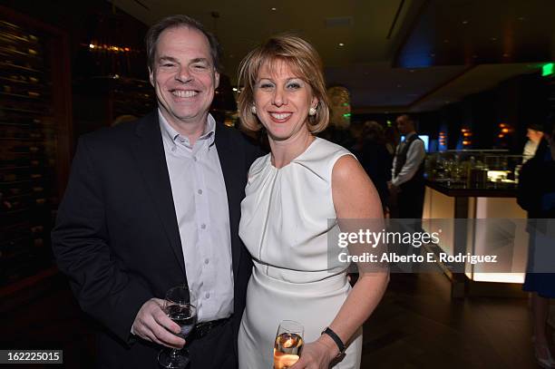 Open Road Films CEO Tom Ortenberg and TheWrap CEO and editor in chief Sharon Waxman attends TheWrap 4th Annual Pre-Oscar Party at Four Seasons Hotel...