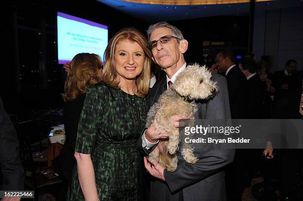 Arianna Huffington and Actor Richard Belzer attends the Elizabeth Glaser Global Champions of a Mothers Fight Awards Dinner at Mandarin Oriental Hotel...