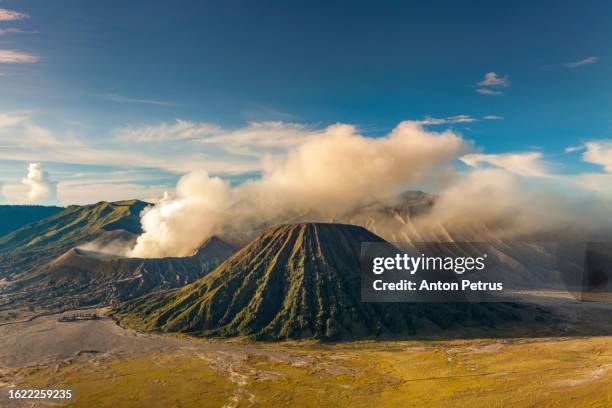 sunrise at the bromo volcano mountain in indonesia - surabaya stock pictures, royalty-free photos & images