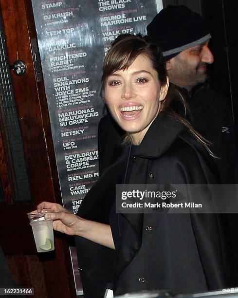 Jessica Biel at The Kentish Town forum for Justin Timberlakes live show on February 20, 2013 in London, England.