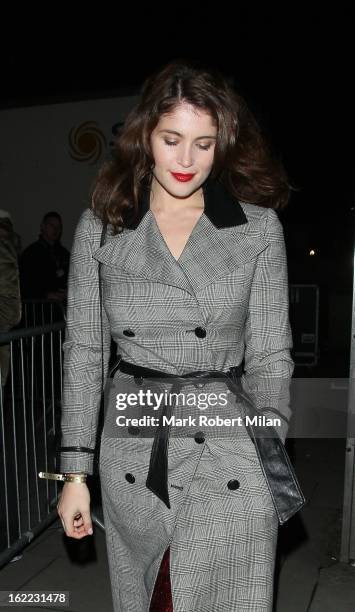 Gemma Arterton at The Kentish Town forum for Justin Timberlakes live show on February 20, 2013 in London, England.