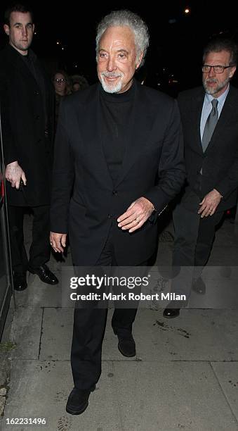 Sir Tom Jones at The Kentish Town forum for Justin Timberlakes live show on February 20, 2013 in London, England.