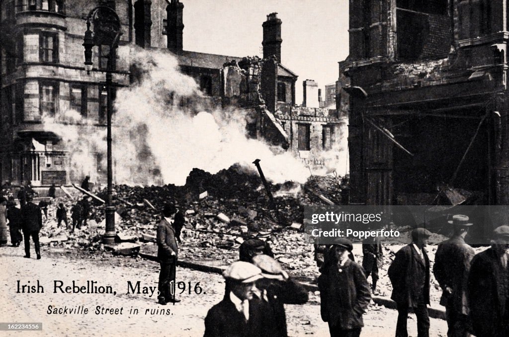 Ruins Of Sackville Street During The Irish Rebellion