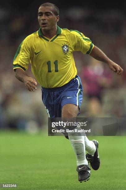Romario of Brazil in action during the match against Italy in the Tournoi de France in Lyons, France. The game ended 3 - 3. \ Mandatory Credit: Ben...