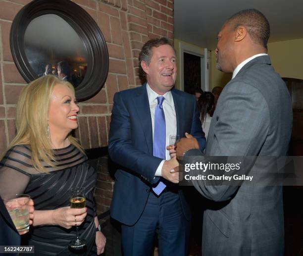 Actress Jacki Weaver, tv personality Piers Morgan and actor Chris Tucker attend the Vanity Fair, Barneys New York and The Weinstein Company...