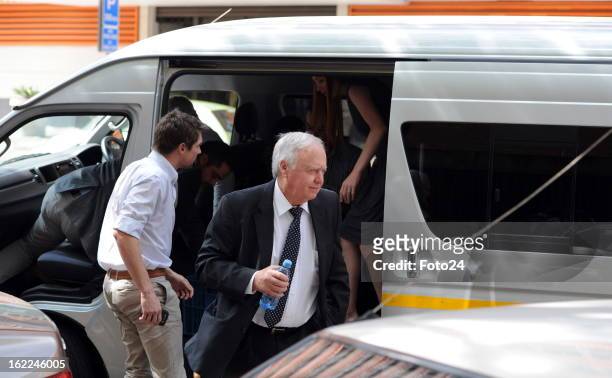 Members of Oscar Pistorius's family arrive at the Pretoria Magistrate Court on February 21, 2013 in Pretoria, South Africa. Oscar Pistorius, who has...