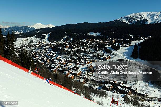 Marion Rolland of France competes during the Audi FIS Alpine Ski World Cup Women's Downhill Training on February 21, 2013 in Meribel, France.