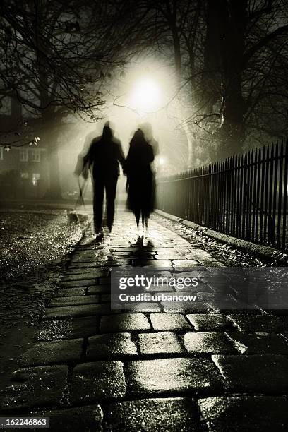 foggy night - scary shadow stock pictures, royalty-free photos & images