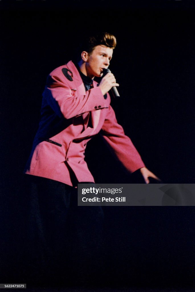 English singer Rick Astley performs on stage at Wembley Arena on ...