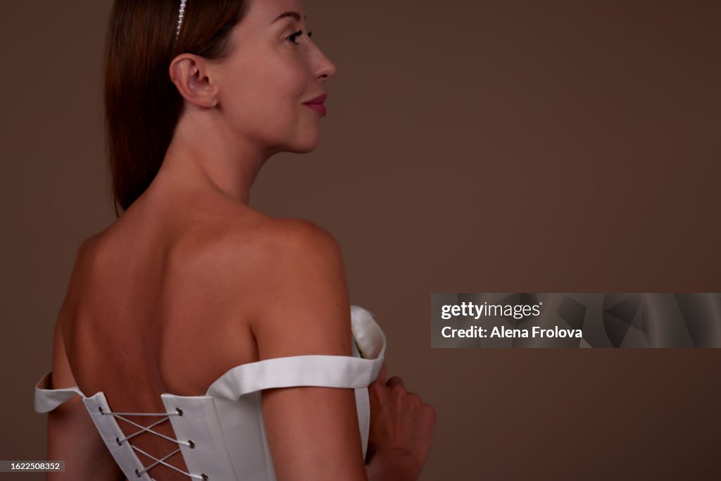 Portrait of beautiful bride woman