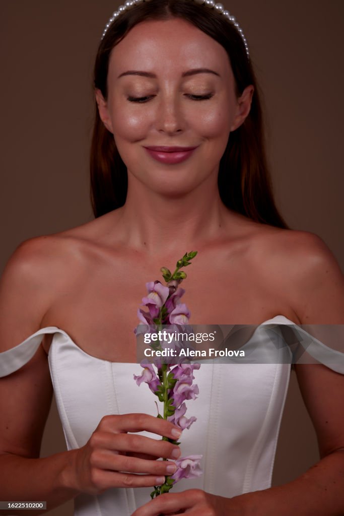 Portrait of beautiful bride woman