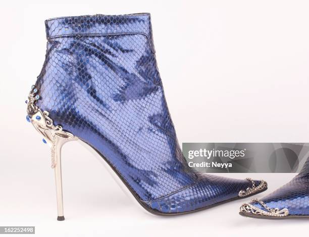 high heels - silver shoe stockfoto's en -beelden