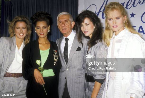 Actress Tea Leoni, Actress Sandra Canning, Producer Aaron Spelling, Actress Karen Kopins, and Actress Claire Yarlett attend the Press Conference to...