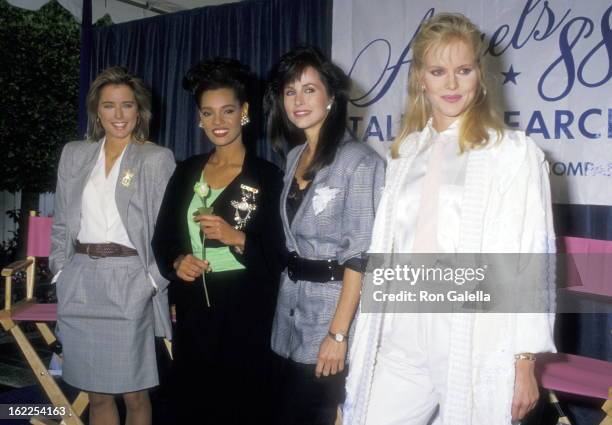 Actress Tea Leoni, Actress Sandra Canning, Actress Karen Kopins, and Actress Claire Yarlett attend the Press Conference to Announce the Cast of the...