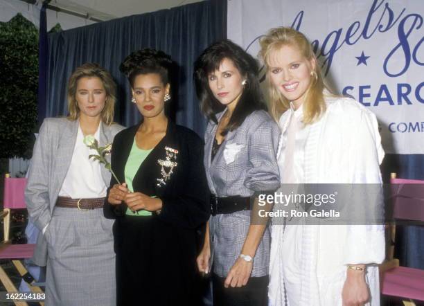 Actress Tea Leoni, Actress Sandra Canning, Actress Karen Kopins, and Actress Claire Yarlett attend the Press Conference to Announce the Cast of the...