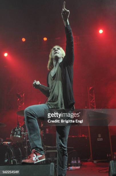 Craig Owens performs on stage as part of the Kerrang! Tour at Brixton Academy on February 15, 2013 in London, England.