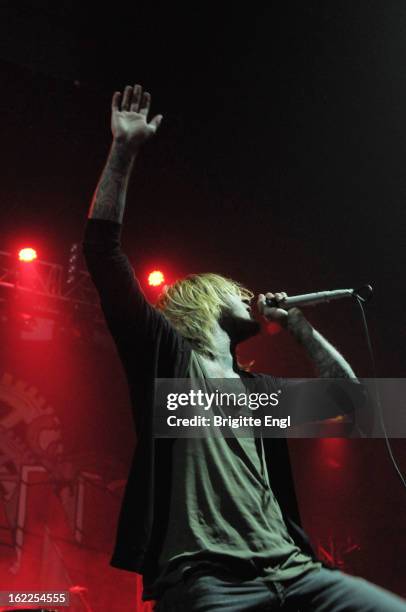 Craig Owens performs on stage as part of the Kerrang! Tour at Brixton Academy on February 15, 2013 in London, England.