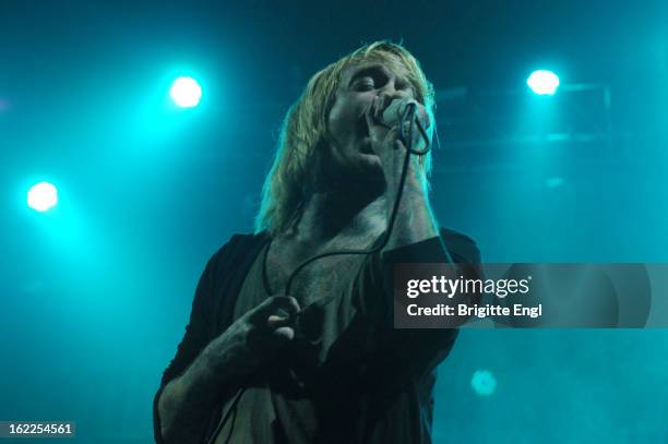 Craig Owens performs on stage as part of the Kerrang! Tour at Brixton Academy on February 15, 2013 in London, England.