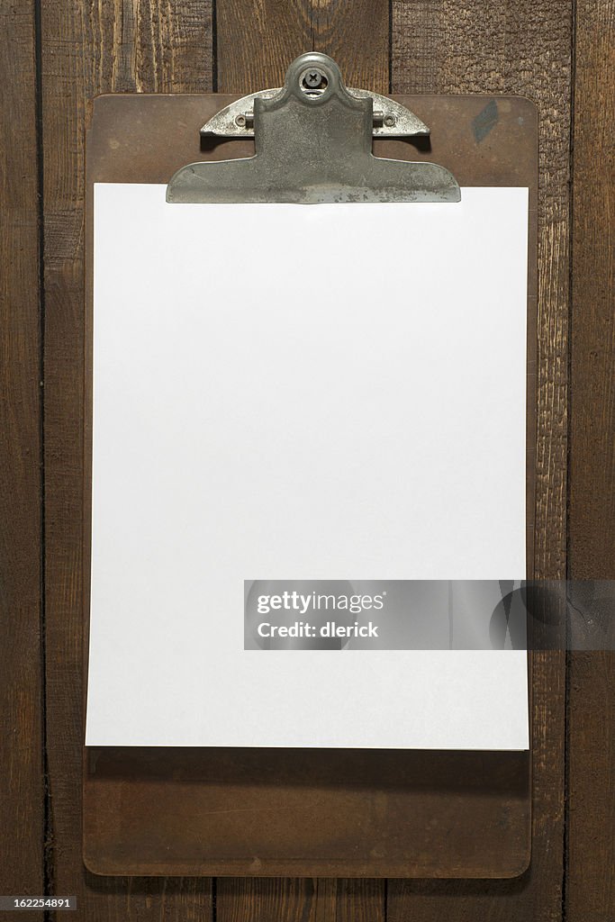 Clipboard with Blank Paper