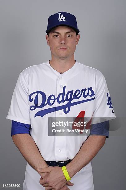 Dallas McPherson of the Los Angeles Dodgers poses during Photo Day on February 17, 2013 at Camelback Ranch in Glendale, Arizona.