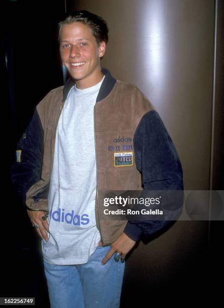 Actror Corin Nemec attends the "Shag: The Movie" West Hollywood Premiere on July 18, 1989 at DGA Theatre in West Hollywood, California.