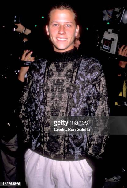 Actor Corin Nemec attends the "Look Who's Talking" Beverly Hills Premiere on October 12, 1989 at Academy Theatre in Beverly Hills, California.