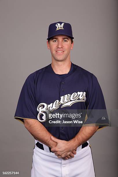 Taylor Green of the Milwaukee Brewers poses during Photo Day on February 17, 2013 at Maryvale Baseball Park in Phoenix, Arizona.