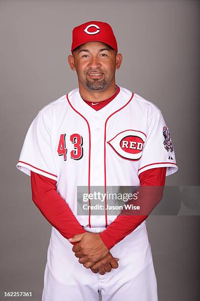 Miguel Cairo of the Cincinnati Reds poses during Photo Day on Saturday, February 16, 2013 at Goodyear Ballpark in Goodyear, Arizona.