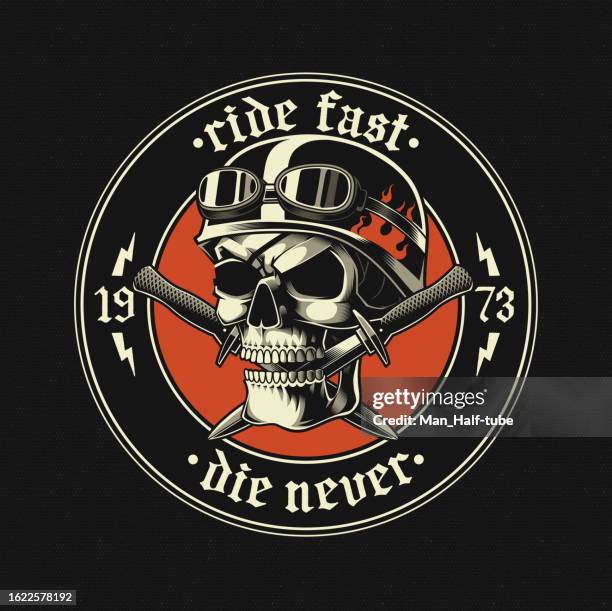 stockillustraties, clipart, cartoons en iconen met skull, biker patch - bende georganiseerde groepen